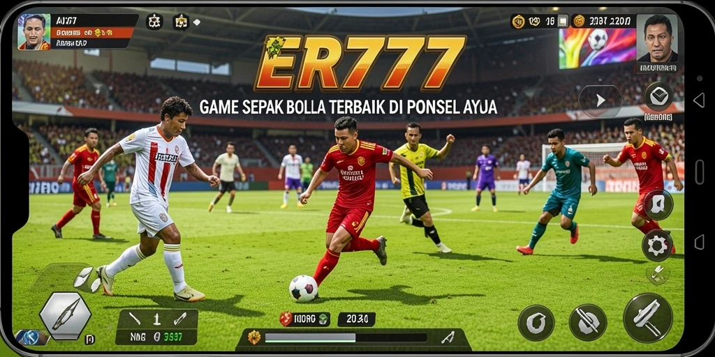 Tampilan gameplay seru di ER777 dengan aksi sepak bola mendebarkan.