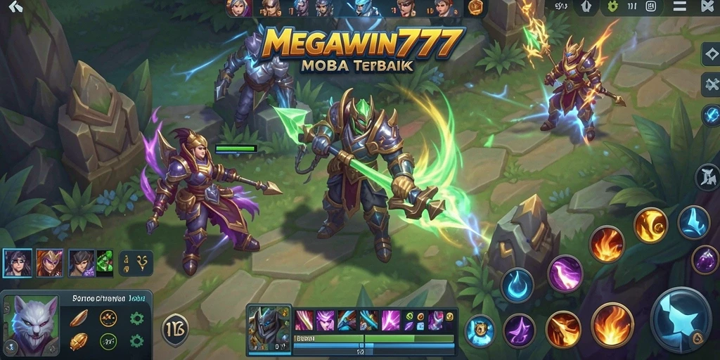 Gameplay seru dalam pertempuran tim MOBA.